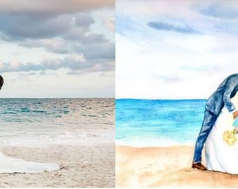 Unique Wedding gift for couple, Custom Watercolor Painting, personalize wedding venue photo, Couples gift, LGBT Gay, Commission, Church art