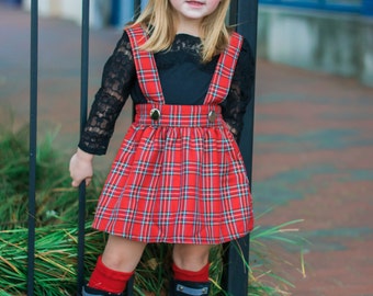 Dreaming Kids Red Plaid Rushed Jumper