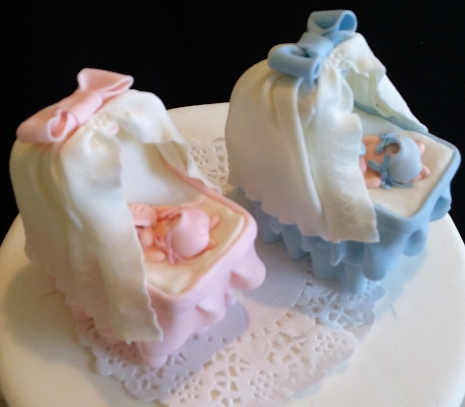 Baby Shower Cake Topper Baby on a Bassinet Baby Shower Decoration
