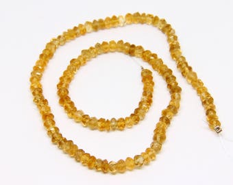 Faceted Rondelle Citrine Beads - STONE 056