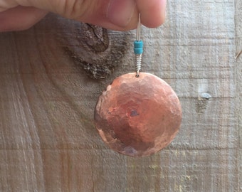 Silver Earrings, Copper Earrings, Brass Earrings, Dangle Earrings, Mixed Metal Earrings, Round Earrings