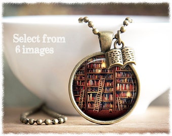 Book Lover Jewelry • Gift For Reader • Book Necklace • Bibliophile • Literary Gifts • Librarian Gift • Book Jewelry