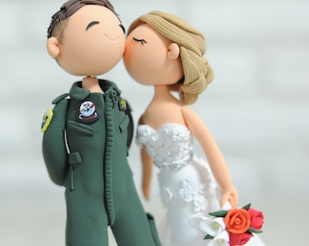Fighter Pilot wedding cake topper