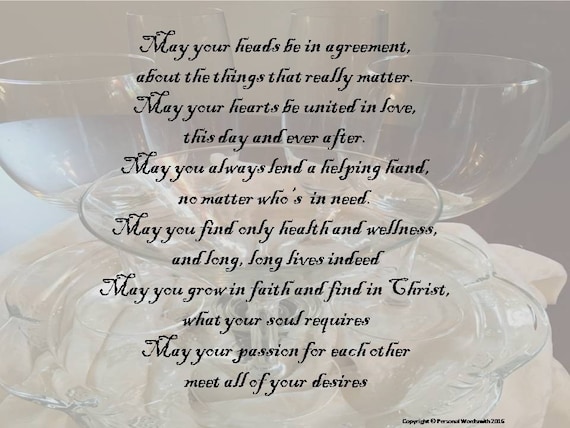 A Wedding Blessing Toast Digital Print Downloadable Marriage