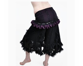 Belly Dance Hip Scarf Hip Wrap - Dark Purple - tribal fusion