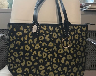 leopard print wine bag