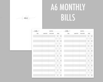 A6 TN Monthly Bills GREY