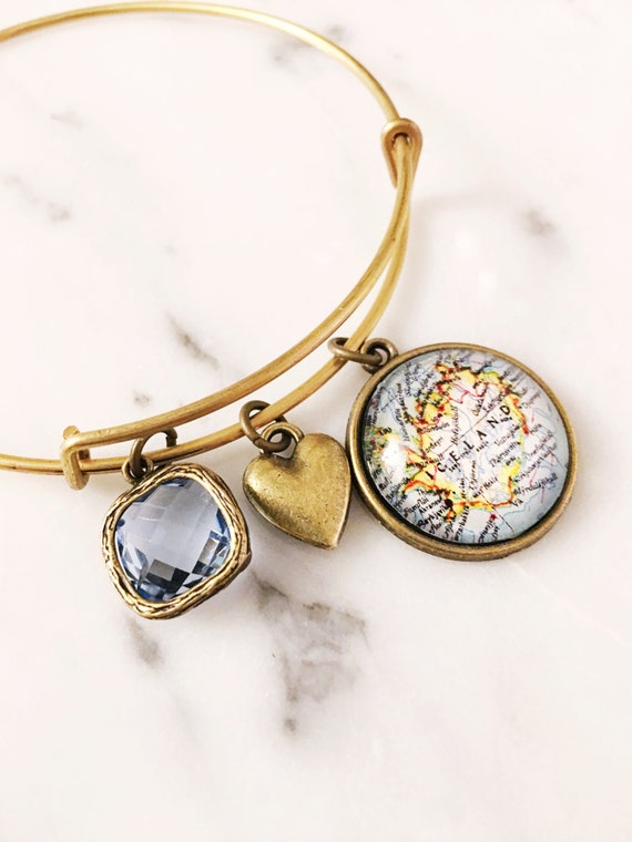 Iceland Map Charm Bracelet Map Jewelry Reykjavik Iceland
