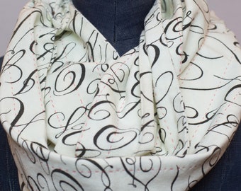 Cursive Alphabet Quilted Infinity Scarf