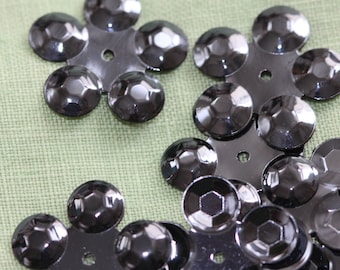 Jet Black / VINTAGE / Round Spangle Type Sequins / 30 / 15 mm / Crafts / Sewing / Trims