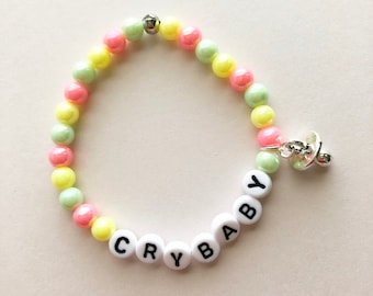 Crybaby Bracelet, Fairy Kei Bracelet, Gifts For Teens, Pastel Jewelry, Rainbow Bracelet, Kawaii Bracelet, Pastel Goth, Fairy Kei Jewelry
