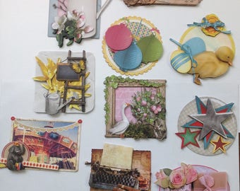 Set of 10 images mounted 3D for your achievements of cards, scrapbooking, cardmaking, crafting