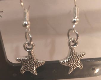 Silver Star Fish Earrings