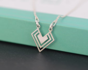 Dainty Triangle necklace. Sterling Silver Triangle necklace. Abstract Triangle necklace. Layering necklace. Minimalist necklace