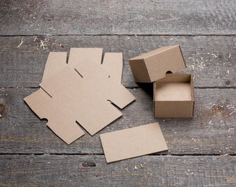 Small 60 x 60 x 40 mm Kraft Cardboard Brown Package Box (10 Pcs/Lot) for Cufflinks, Earrings, Necklace, Ring, Jewelry, Soap, beard oil