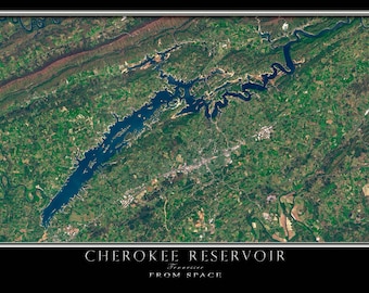 Cherokee Lake Tennessee Satellite Poster Map