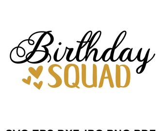 Download Birthday squad svg | Etsy