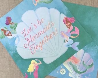 Mermaid Scrapbooking Paper, Under the Sea Scrapbook Paper, Decorative Paper, Scrapbooking Ephemera, Craft Supplies, Mixed Media