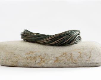 Green String Bracelet, Hipster Jewelry, Cord Bracelet, Gray Multi Layer Bracelet, Funky Jewelry, Wide Bracelet, Birthday Gift For Loved One