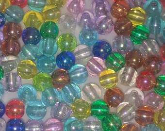 200 pearls 4mm multicolored acrylic