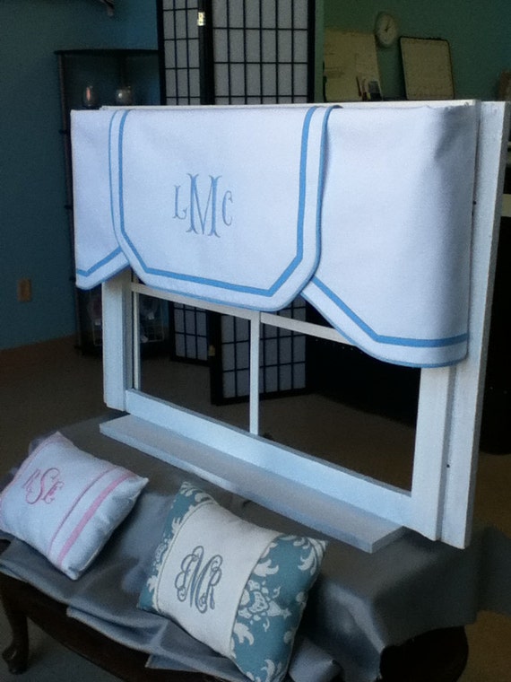 Baby Boy Nursery Classic Valance White & Sky Blue with a