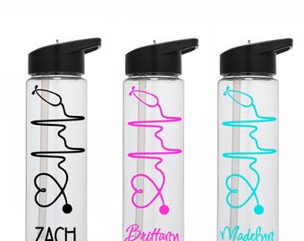 Nurse Water Bottle 24 oz personalized Nurse Gift, Personalized Cup, Nurse Appreciation, Tumbler, Nurse cup, Nurse water bottle with straw