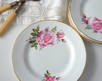 6 Vintage China Royal Grafton floral fine-bone china plates