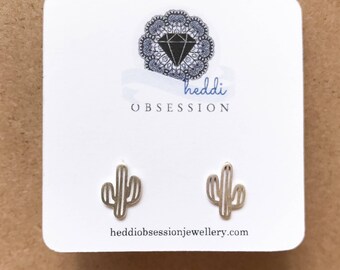Sterling silver cactus earrings