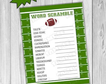 Football Baby Shower Games Word Search Game Printable Instant