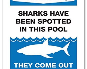 Shark warning sign | Etsy