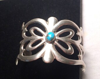 Vintage southwest 925 sterling silver turquoise bracelet