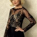 Vogue V1428 UNCUT Stylish Lined Lace Bodice Special Occasion Semi Formal Sheer Bodice Pleated Skirt Tom Linda Platt Dress Sewing Pattern