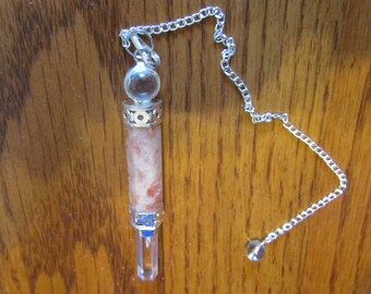 Sunstone and Quartz Pendulum