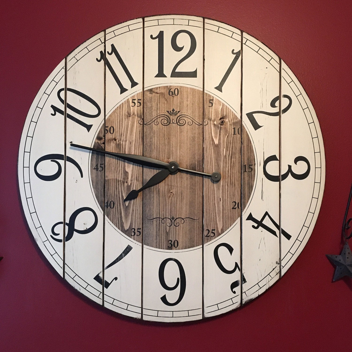 22 Inch Farmhouse Clock Rustic Wall Clock Wall Clock 22 Inch Farmhouse Clock Rustic Wall Clock Wall Clock