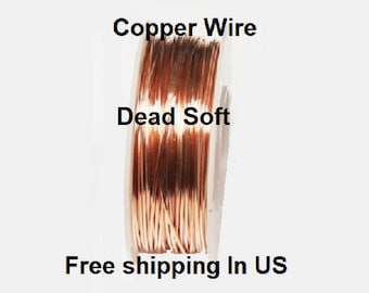 1/4 Lb. Round Solid Copper Wire ( Dead Soft ) On Spool - 99.9% Pure Copper ( Gauges - 12 - 14 - 16 - 18 - 20 - 22 - 24 - 26 - 28 - 30 )