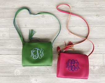 Monogrammed Crossbody Purse - Spring Fashion, Monogram Gift, Mother's Day Gift, Preppy Monogram, Summer Fashion, Hipster Bag, Colorful Purse