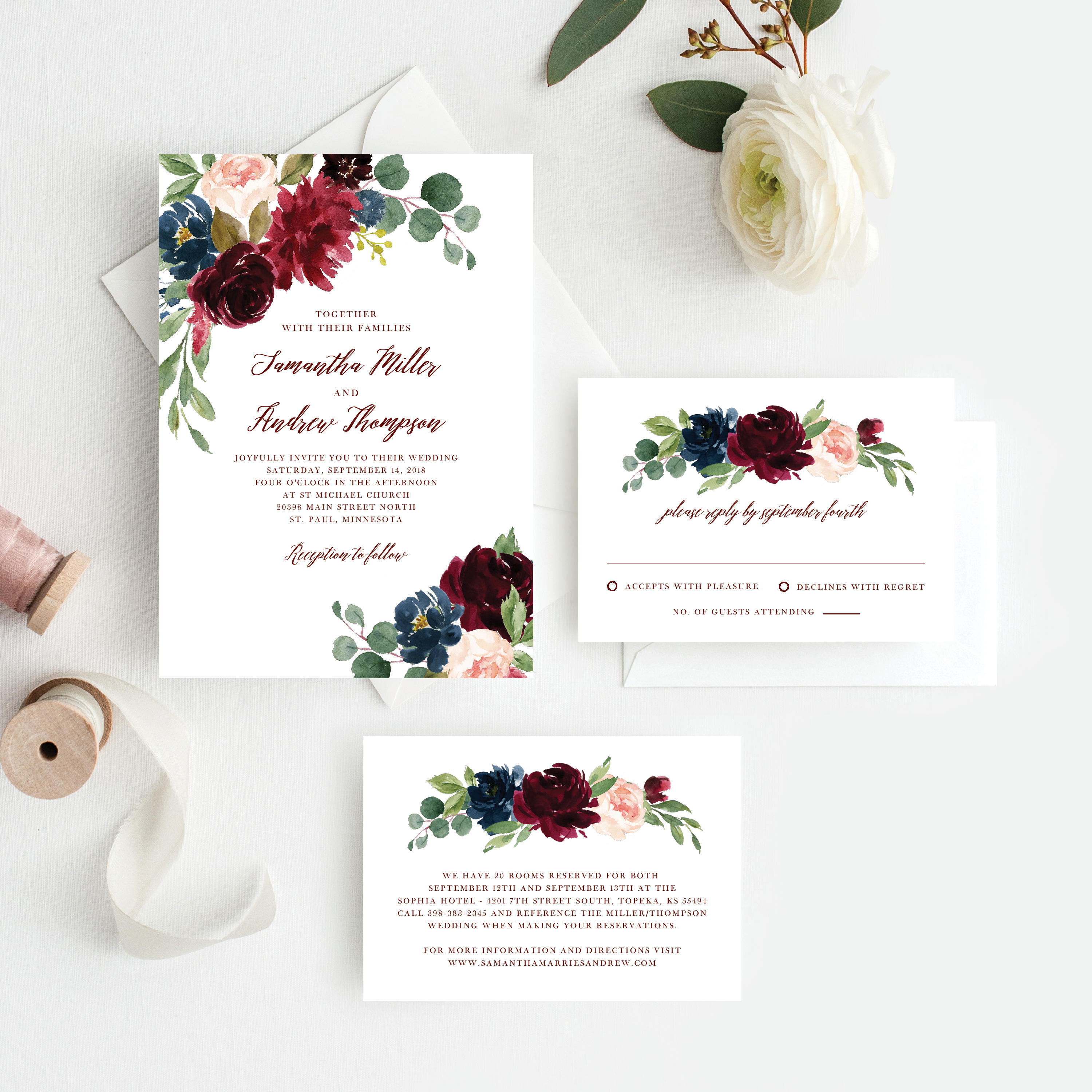 watercolor wedding invitation templates