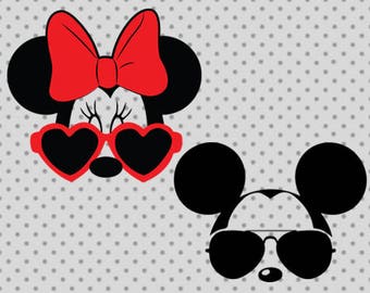 Minnie SVG, dxf, png, eps, minnie mickey head svg, minnie sunglasses svg, mickey svg, bow cricut, minnie clipart