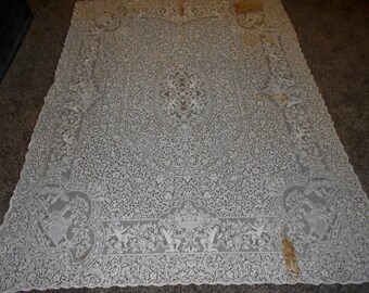 Vintage Lace Quaker Tablecloth - Vintage Lace Tablecloth - Quaker Tablecloth - Quaker Lace Cloth - Lace Tablecloth - Tablecloth