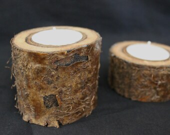 Natural Wooden Tea-Light Holder