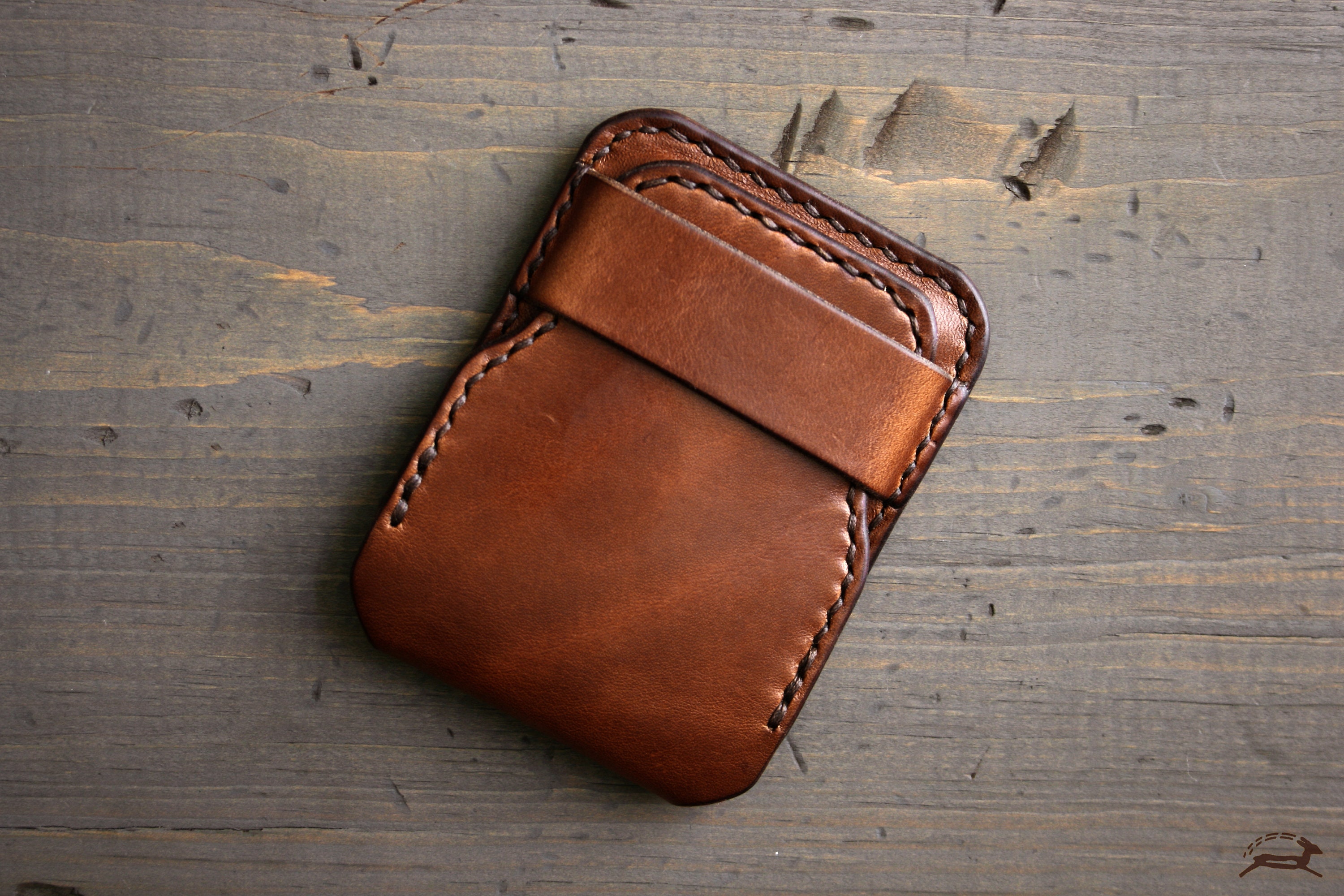 handmade leather wallet slim mens wallet minimalist front