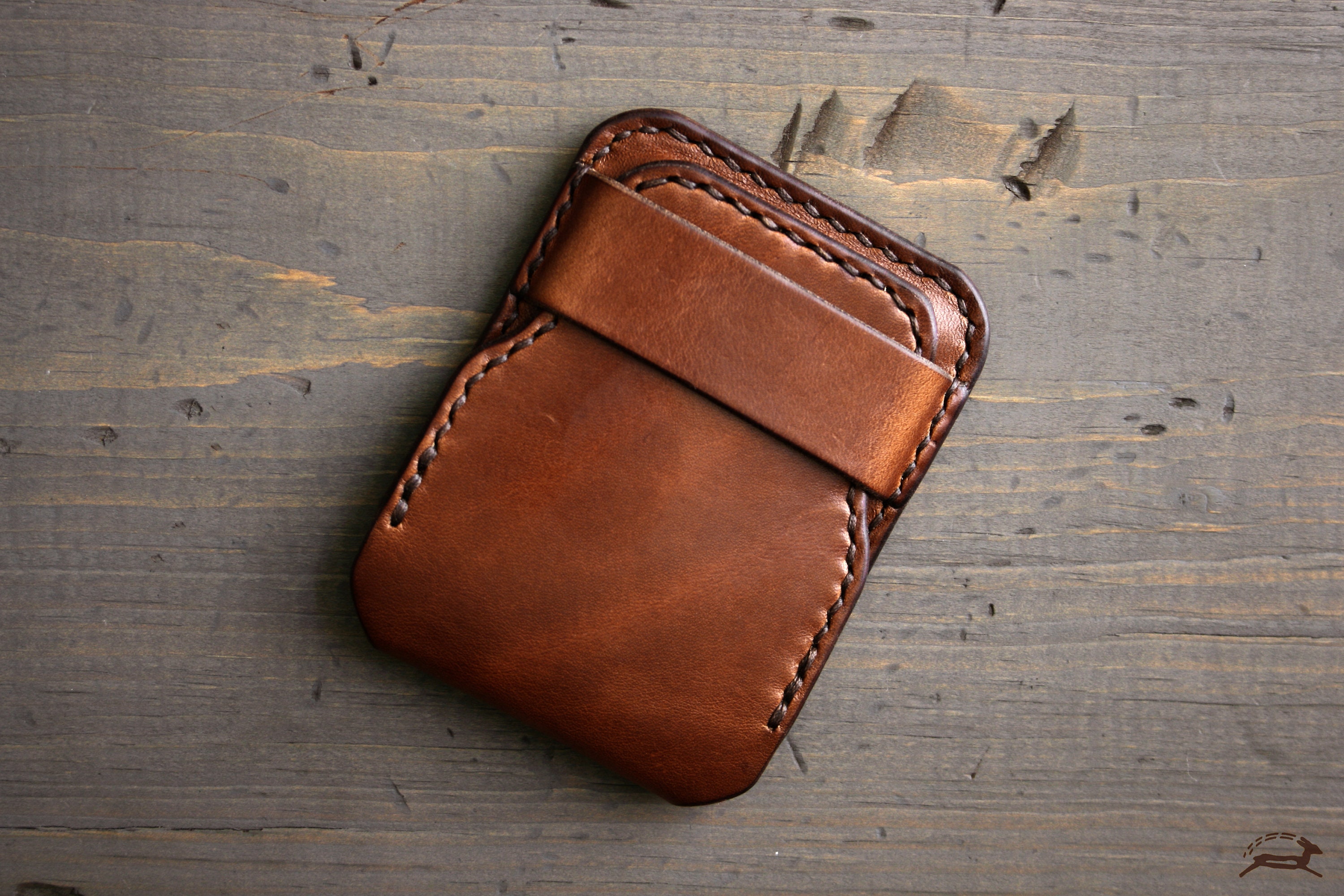 Handmade Leather Wallet Slim Mens Wallet Minimalist Front