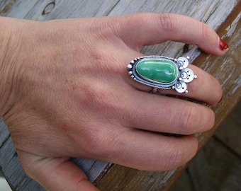 EC...Temple...Sterling silver Variscite ring