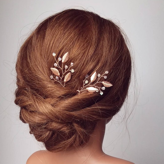 Rose Gold Hair Vine Rose Gold Hair Comb Bridal Hair Pins
