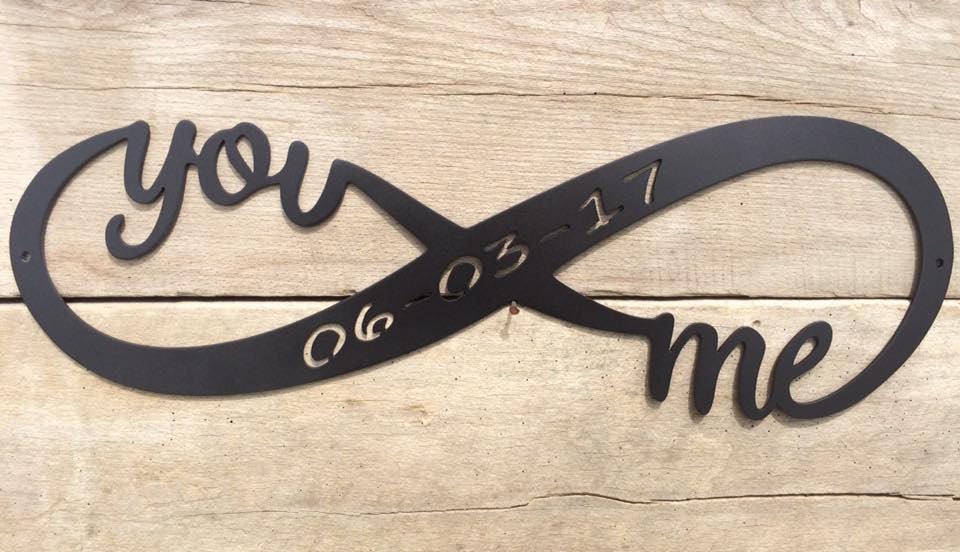 Personalized Infinity Metal Sign/ you and me/ love wall art/