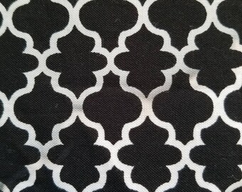 Black Lattice Cotton Fabric