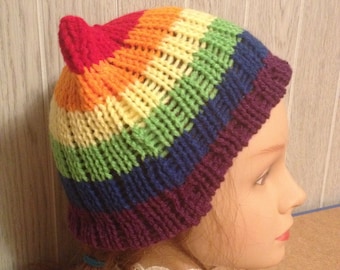 Rainbow PussyHat Cat beanie Women's March PUSSY HAT Ski Cap Kitty Ears 3 Sizes, -- Charity Donation & Free 1st Class Shipping UsA