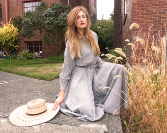 50's Style Cotton Maxi Dress