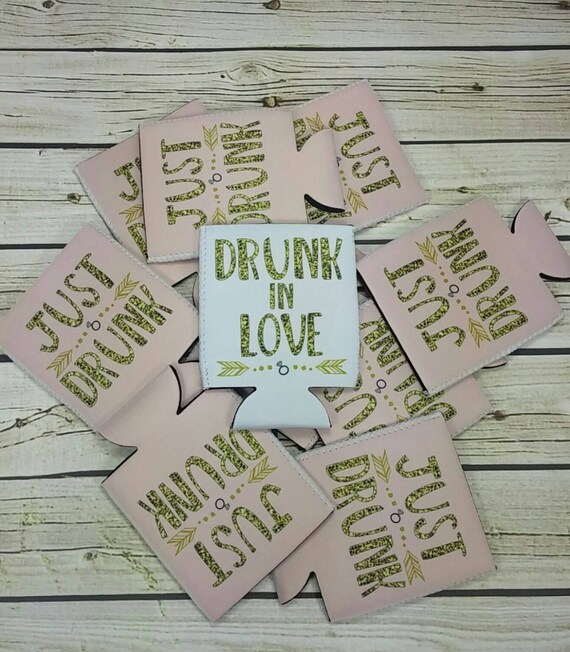 glitter just drunk can coolers / drunk in love bachelorette