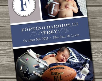 Monogram Baby Boy Birth Announcement (Digital File) Jackson - I Design, You Print